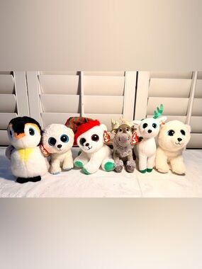 Set of 6 Ty Beanie Babies/Boos “Frosty Friends” K0018